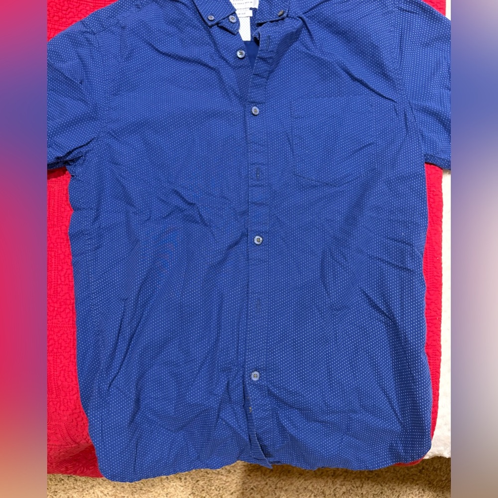 Denim & Flower Navy Casual Button-Down Shirt
